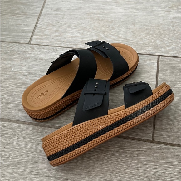 Litestride by Crocs Brooklyn Woven Buckle Black size 9 - Picture 4 of 5